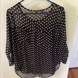 Papermoon Stitch Fix Women’s 3/4 Sleeve Roll Tab Blouse Top with Pockets